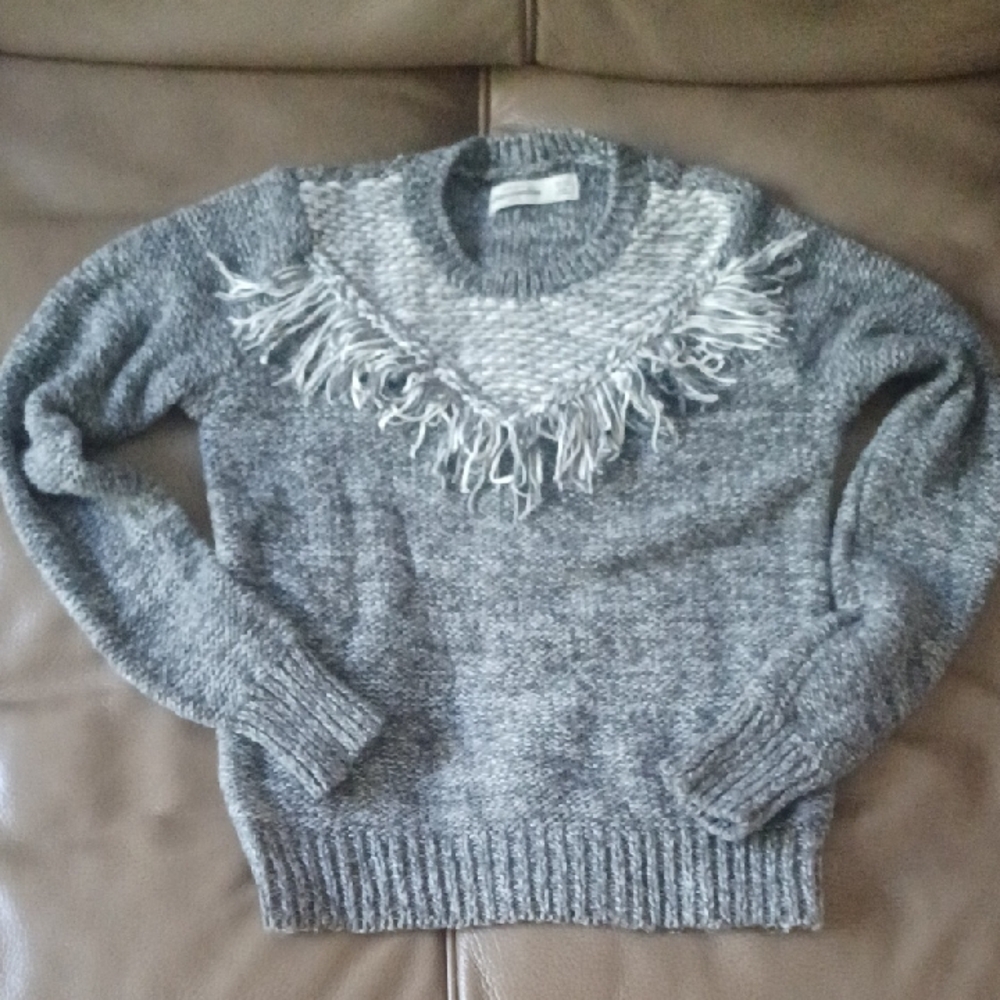 Abercrombie Kids Charcoal Sweater with Fringe
